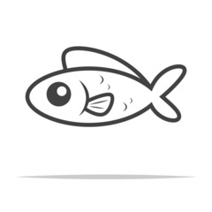 Fish outline icon transparent vector isolated