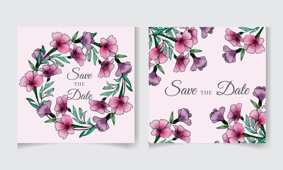 Set of watercolor Wedding floral frames with bouquets, Wreaths, Illustrations, flowers and leaves, Hand drawing, greeting card, invitation card and other printing design, Isolated on white background.
