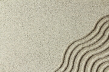 sand texture wave design background top view with copy space