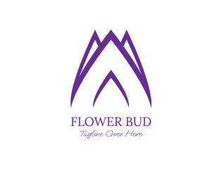 Flower buds in purple color for beauty logo