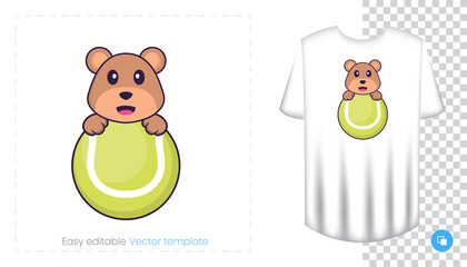 Cute bear mascot character. Can be used for stickers, pattern, patches, textiles, paper. Vector illustration