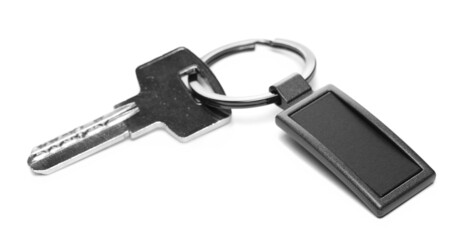 Black key ring isolated on white