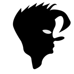 design illustration of people face with silhouette concept 