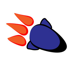 illustration design of rocket space with colorful concept