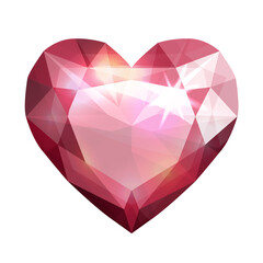 Naklejka na ściany i meble Red heart-shaped gemstone vector illustration