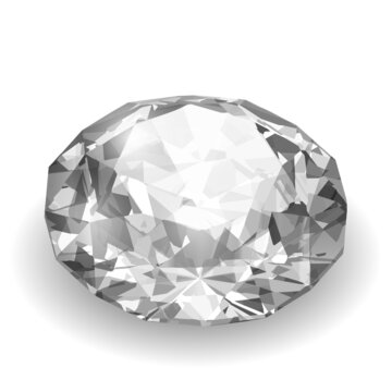 Shiny transparent reaslitic diamond vector illustration on white background