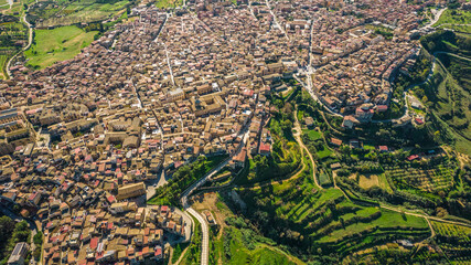 Aerial View of Mazzarino, Caltanissetta, Sicily, Italy, Europe