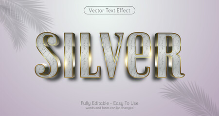 Silver text, editable illustrator text effect