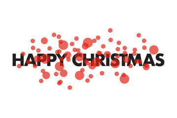 Modern, simple, playful typographic design of a saying "Happy Christmas" in red and black colors. Cool, urban, trendy and playful graphic vector art