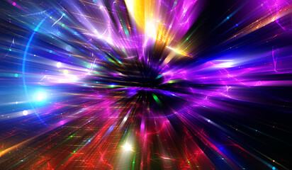 Explosion star with particles. abstract multicolored background. illustration beautiful.