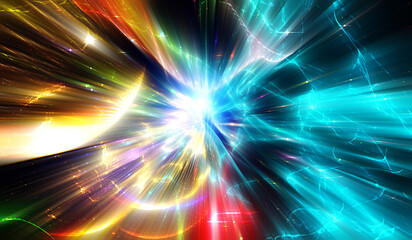 Explosion star with particles. abstract multicolored background. illustration beautiful.