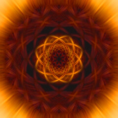 Abstract brown and yellow geometric symmetric background