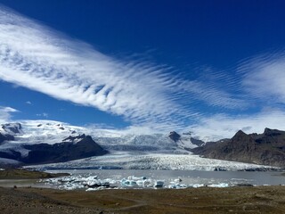 Gletscherzunge an der Gletscherlagune Jökulsarlon, Island