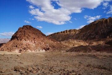 Hiking in Maale Amram ascent, south Israel 