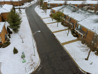 Snowy winter day on the in snow covered road