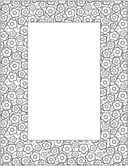 Abstract decorative wide frame or border with tiny little flowers pattern for writing paper, diary, journal, notebook, etc.
