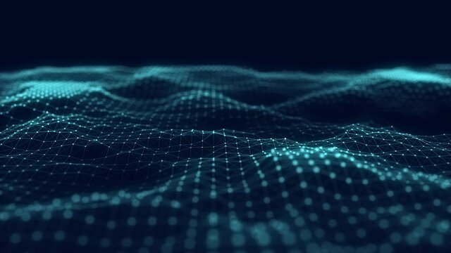 Technology blue wave. Big data visualization. Analytics representation. Digital background. 3d rendering.