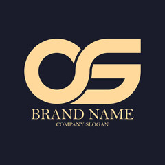 Letter OG or OS logo design template in gold color with infinity icon concept. Luxury template for companies or premium products.
 - obrazy, fototapety, plakaty