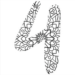 MANDALA NUMBER VECTOR 4 ILLUSTRATION
