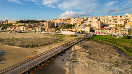 Aerial View of Gela City, Caltanissetta, Sicily, Italy, Europe
