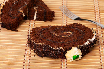 Tasty Sweet Chocolate Roll, Traditional Colombian Dessert