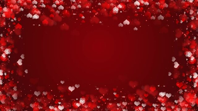 Abstract Frame of Hearts, Valentines Day Background - Loop-able