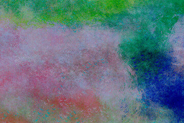 グレーベースに緑や青やピンクなどの水彩のグランジ