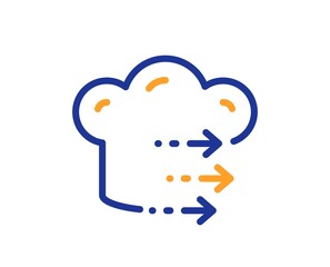 Food delivery line icon. Restaurant order sign. Catering service symbol. Colorful thin line outline concept. Linear style food delivery icon. Editable stroke. Vector