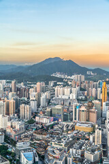 Aerial photo of construction complex in Shenzhen, Guangdong Province, China