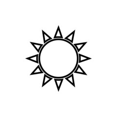 line Sun Icon for Brightness, Intensity Setting icon Vector