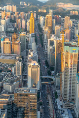 Naklejka premium Aerial photo of construction complex in Shenzhen, Guangdong Province, China