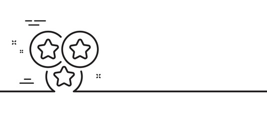 Stars line icon. Best ranking sign. Rating symbol. Minimal line illustration background. Stars line icon pattern banner. White web template concept. Vector