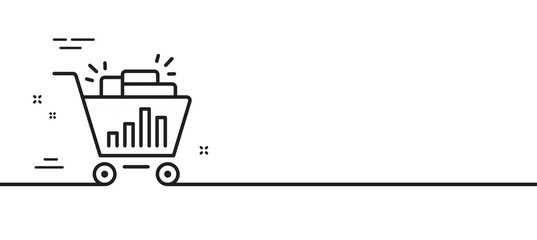 Seo shopping cart line icon. Search engine optimization sign. Analytics symbol. Minimal line illustration background. Seo shopping line icon pattern banner. White web template concept. Vector © blankstock