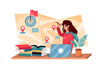 Roadmapping Illustration concept. Flat illustration isolated on white background