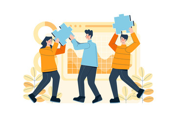 Collaboration Illustration concept. Flat illustration isolated on white background