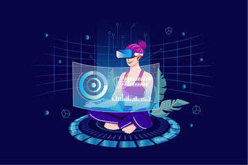 Metaverse and Virtual Reality Sports Illustration concept. Flat illustration isolated on white background.