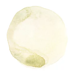 Zelfklevend Fotobehang Beige Watercolor circle flow blot. Painting in delicate  gentle colors. Abstract texture  stain isolated on white background. © Liliia