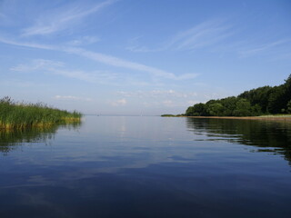 river view from the boat, beautiful landscape, morning fishing