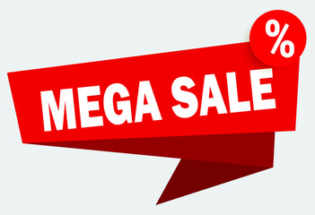 Big Sale label or banner vector template isolated on Red background illustration