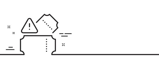 Tickets line icon. Transport entrance sign. Paid admission ticket symbol. Minimal line illustration background. Tickets line icon pattern banner. White web template concept. Vector