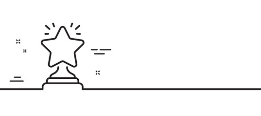 Rank star line icon. Success reward symbol. Best result sign. Winner cup. Minimal line illustration background. Winner line icon pattern banner. White web template concept. Vector