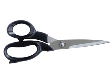 Scissors, insulated, on a white background. A tailor's working tool. Scissors for sewing and needlework. Sewing equipment