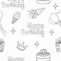 eamless pattern of happy birthday