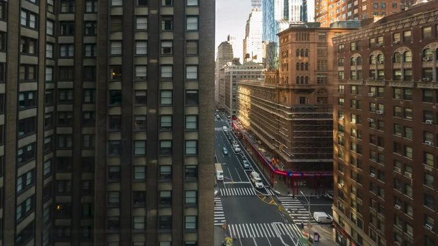 Time Lapse of Early Morning Traffic in the Streets of Manhattan