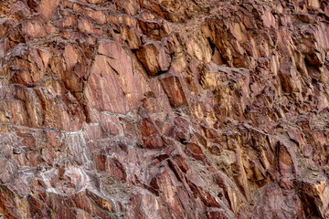 Limestone rocky cliff from below