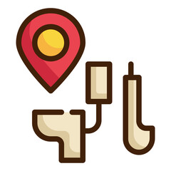 toilet location gps filled outline icon