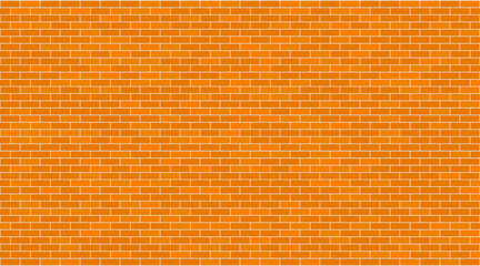 Orange brick wall background. Wallpaper and texture. Vector illustration.