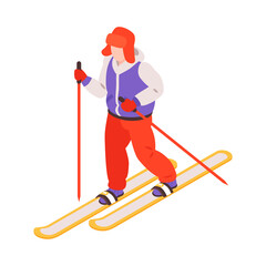 Teenager On Ski Composition