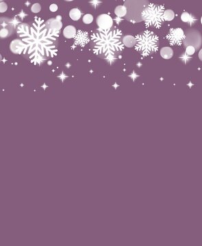 Pink Winter Background With Snowflakes 