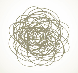 Unravel the tangled tangle. Vector drawing